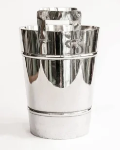 Seau à champagne et à glace moderniste en métal argenté, années 1950