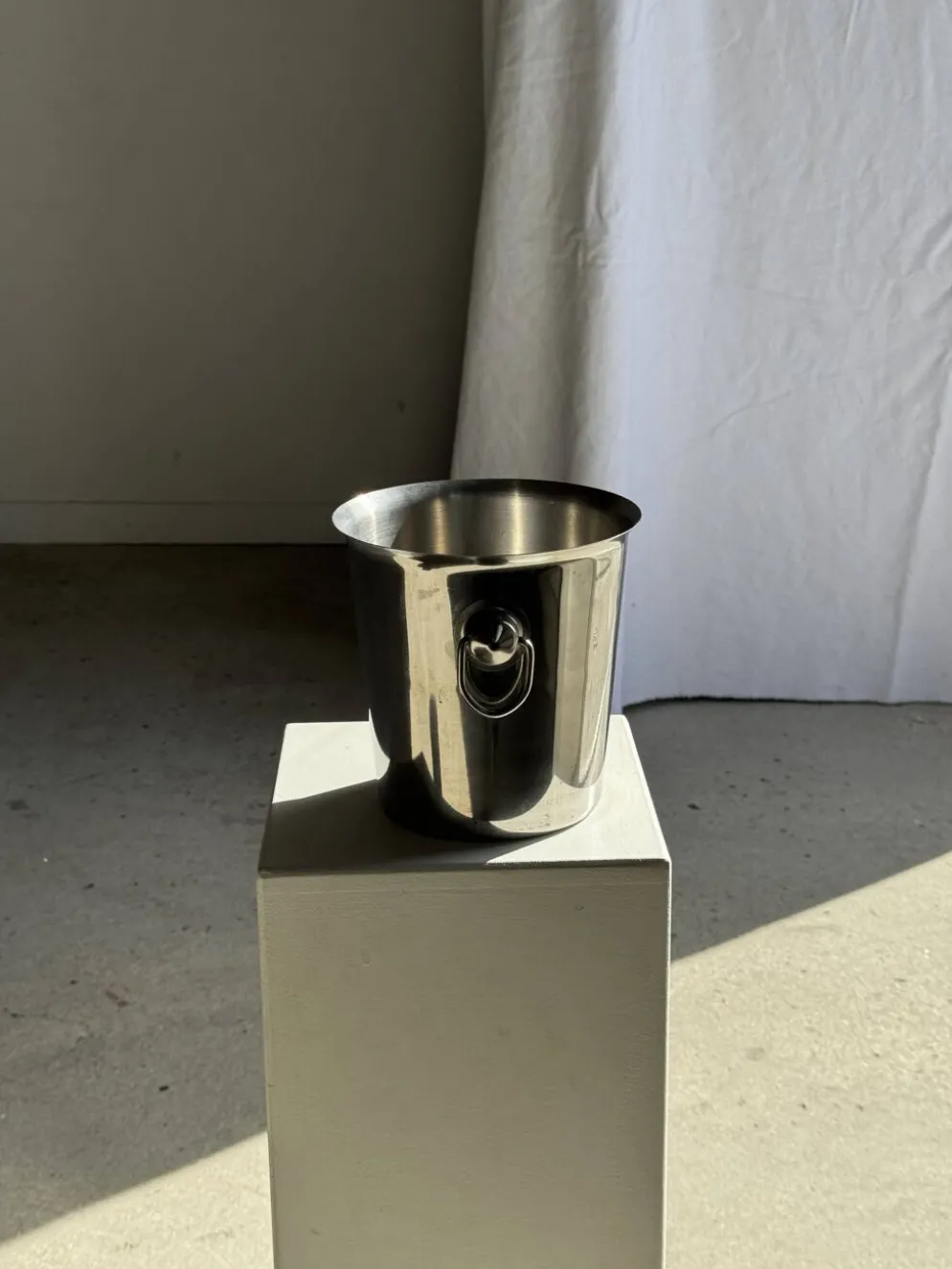 Seau à champagne et à vin en acier inoxydable à anse D19 H19