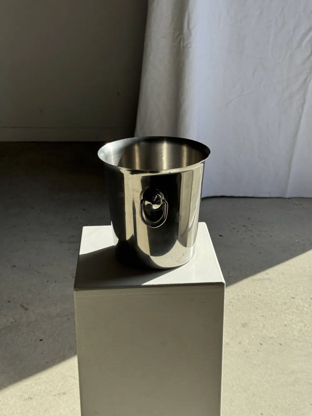 Seau à champagne et à vin en acier inoxydable à anse D19 H19