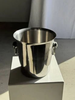 Seau à champagne et à vin en acier inoxydable à anse D19 H19