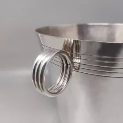 Seau à champagne, à glace Art Déco en placage d'argent par Udner, années 1930