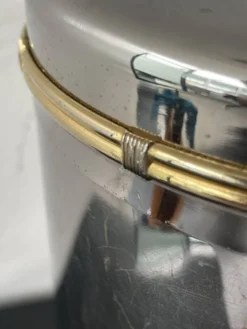 Seau à champagne Gucci vintage en métal argenté de style Hollywood Regency