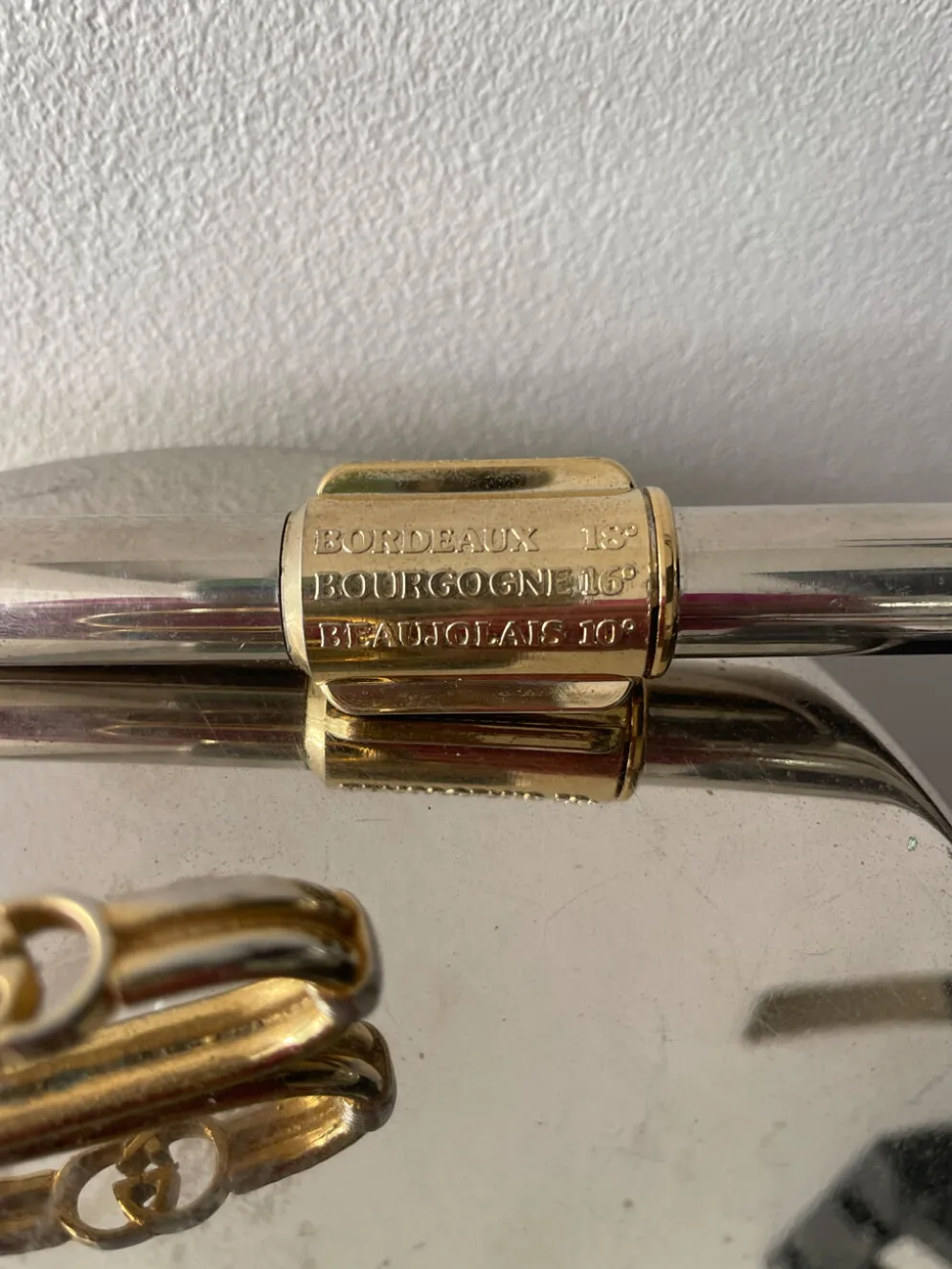 Seau à champagne Gucci vintage en métal argenté de style Hollywood Regency