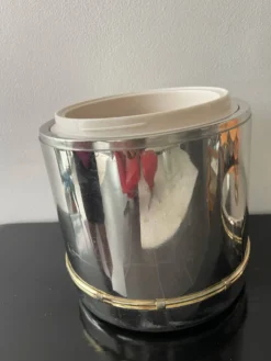 Seau à champagne Gucci vintage en métal argenté de style Hollywood Regency