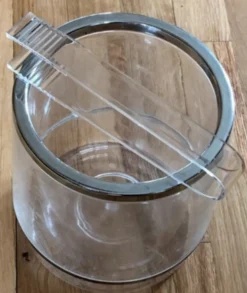 Seau à champagne ou seau glaçons et sa pince en plexiglas 17,5 * 15 cm