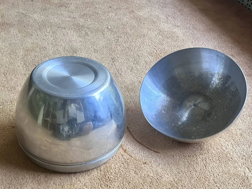 Seau à champagne pomme inox - Vintage - Bon état