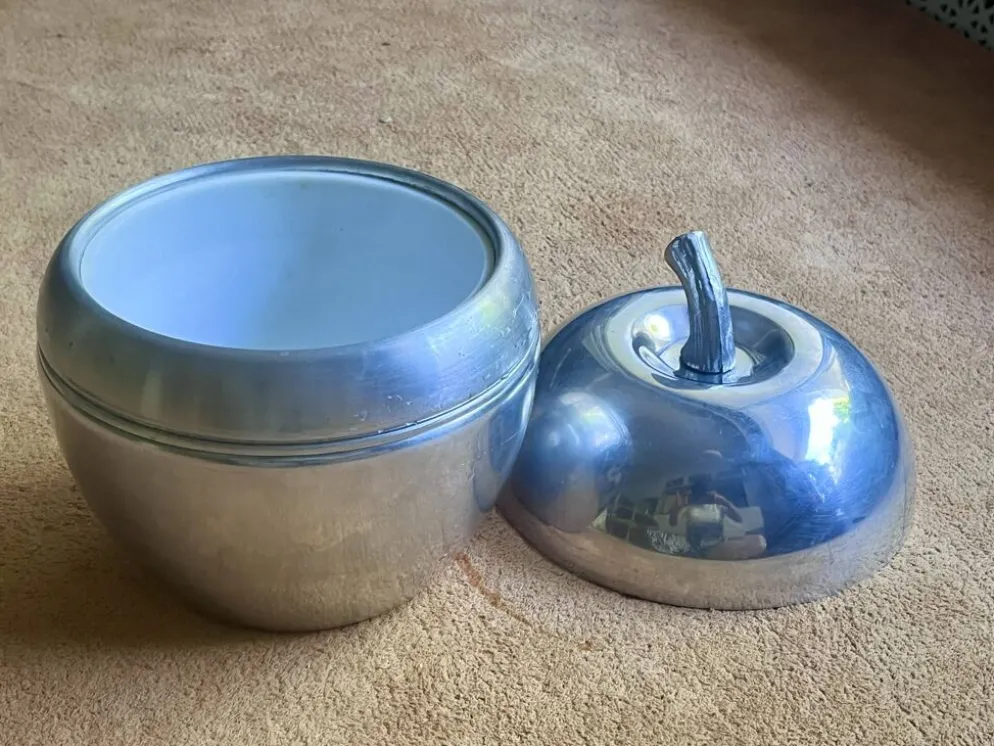 Seau à champagne pomme inox - Vintage - Bon état