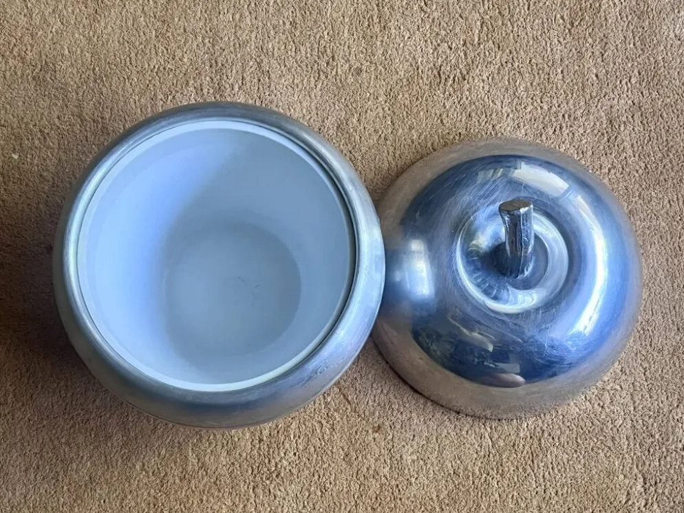 Seau à champagne pomme inox - Vintage - Bon état