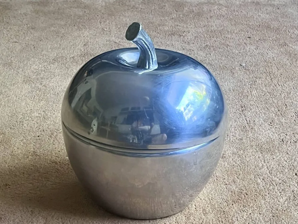 Seau à champagne pomme inox - Vintage - Bon état