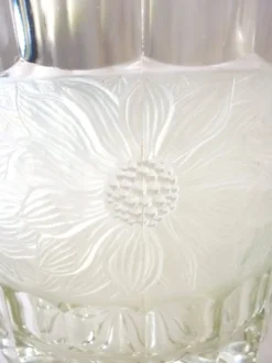 Seau à champagne, style et époque art déco, cristal épais, moulé, dépoli