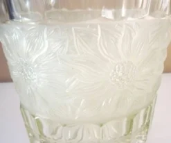 Seau à champagne, style et époque art déco, cristal épais, moulé, dépoli