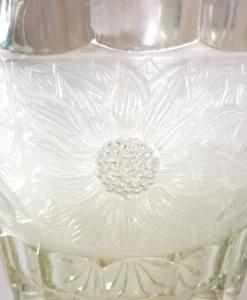 Seau à champagne, style et époque art déco, cristal épais, moulé, dépoli