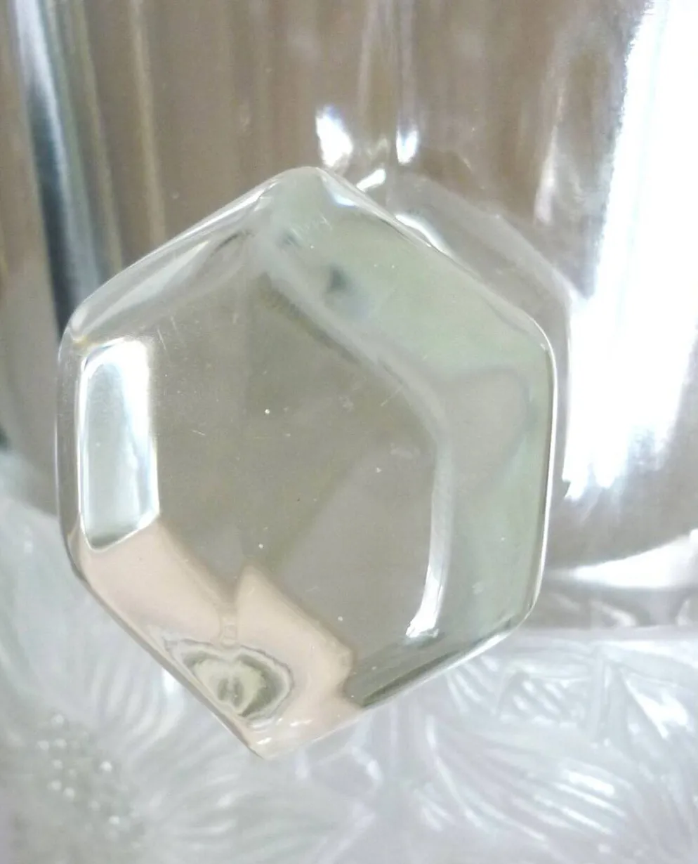 Seau à champagne, style et époque art déco, cristal épais, moulé, dépoli
