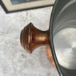 Seau à champagne vintage en cuivre véritable et inox