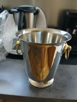 Seau à champagne vintage en inox et laiton - Létang & Rémy