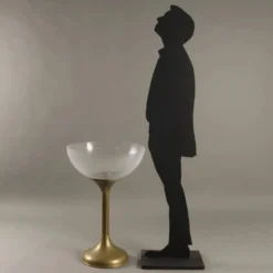 Seau à champagne vintage en laiton et plexiglas, Europe, années 1970