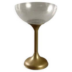 Seau à champagne vintage en laiton et plexiglas, Europe, années 1970