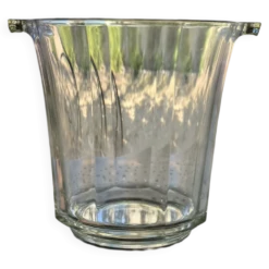 Seau à champagne vintage en verre moulé à côtes