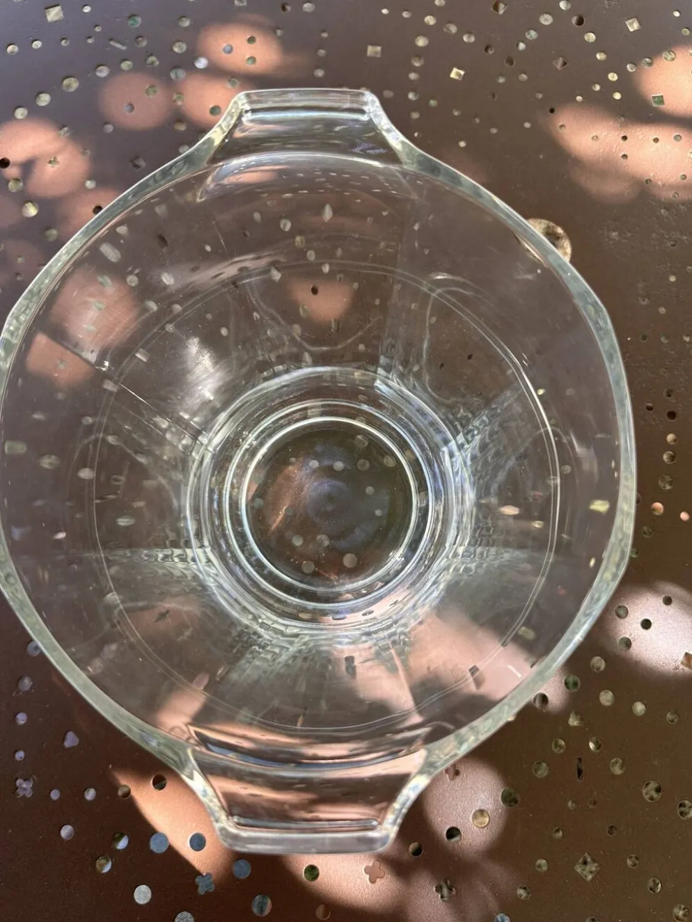 Seau à champagne vintage en verre moulé à côtes