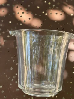 Seau à champagne vintage en verre moulé à côtes