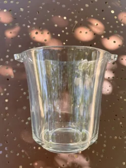 Seau à champagne vintage en verre moulé à côtes