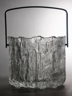 Seau en verre texturé de Tapio Wirkkala, années 1970, Finlande