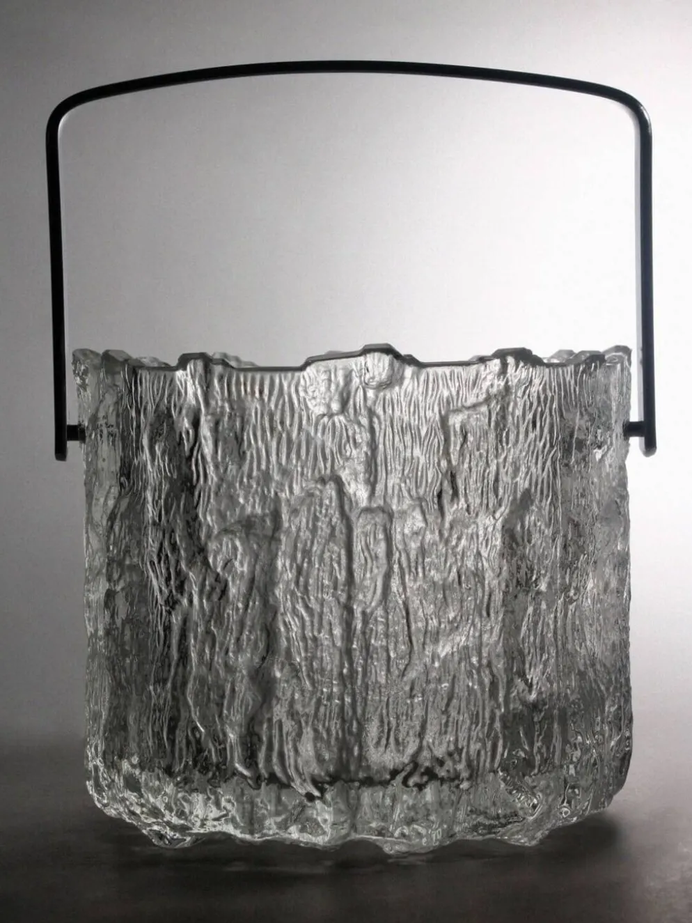 Seau en verre texturé de Tapio Wirkkala, années 1970, Finlande