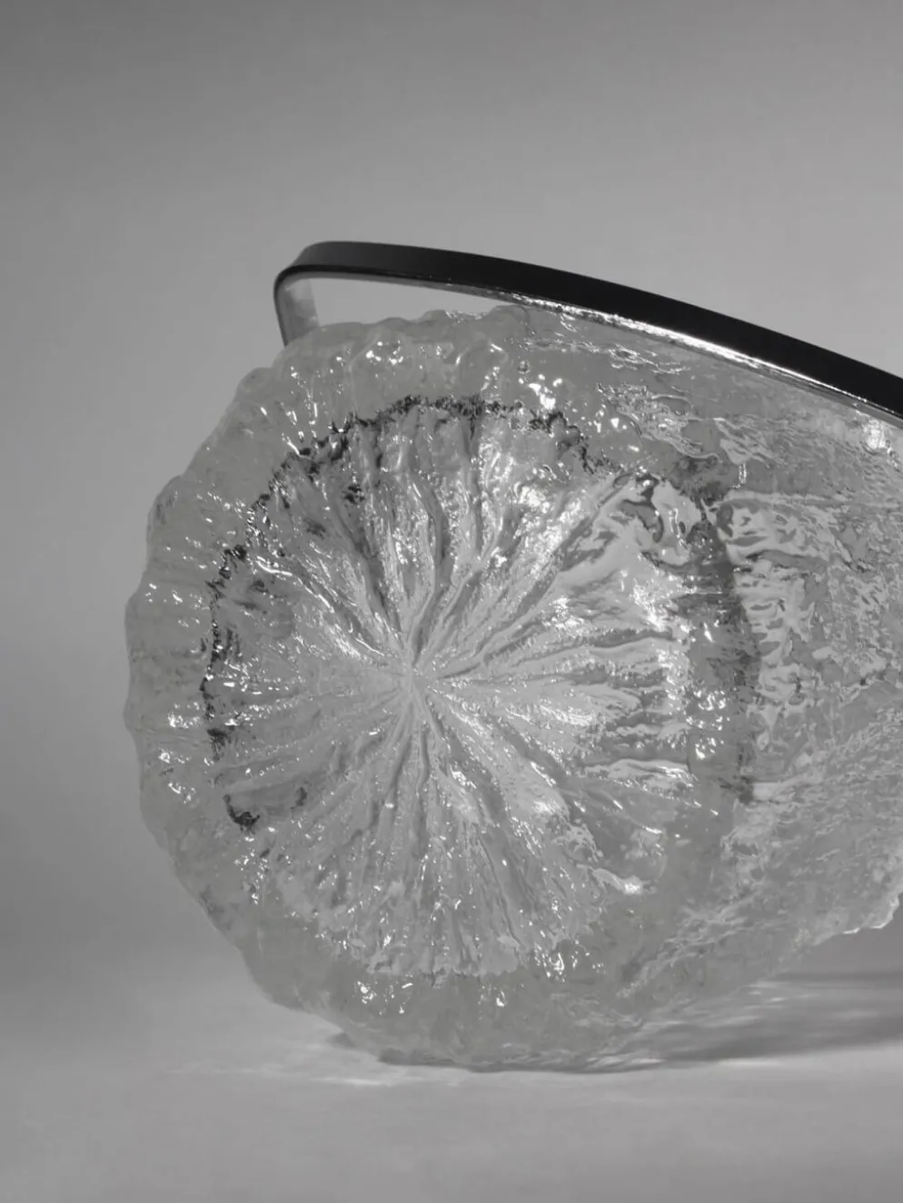 Seau en verre texturé de Tapio Wirkkala, années 1970, Finlande