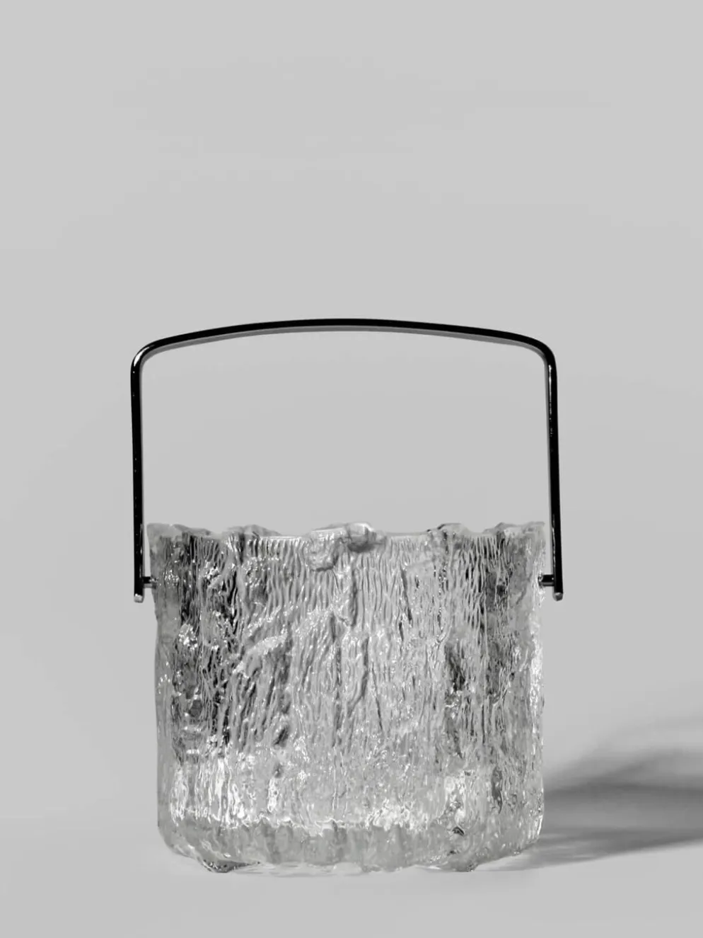 Seau en verre texturé de Tapio Wirkkala, années 1970, Finlande