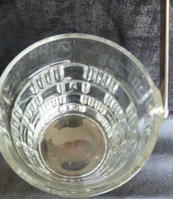Seau à glace ancien chic en verre avec sa hase métal - Excellent éat