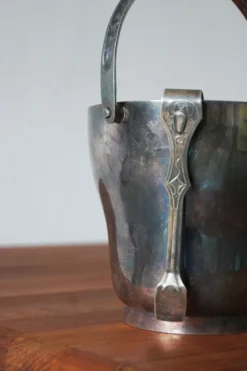 Seau à glace argenté moderne vintage, 1930