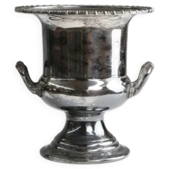 Seau à glace Art Déco en laiton plaqué argent, France, années 1900