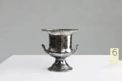 Seau à glace Art Déco en laiton plaqué argent, France, années 1900