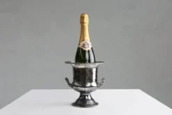 Seau à glace Art Déco en laiton plaqué argent, France, années 1900