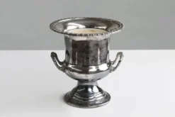 Seau à glace Art Déco en laiton plaqué argent, France, années 1900