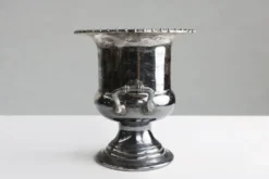 Seau à glace Art Déco en laiton plaqué argent, France, années 1900