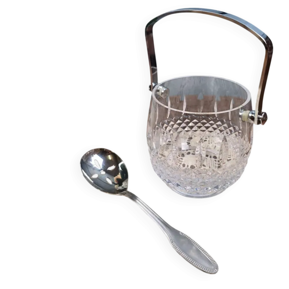 Seau à glace Bayel Cristal France avec cuillère Jean Couzon