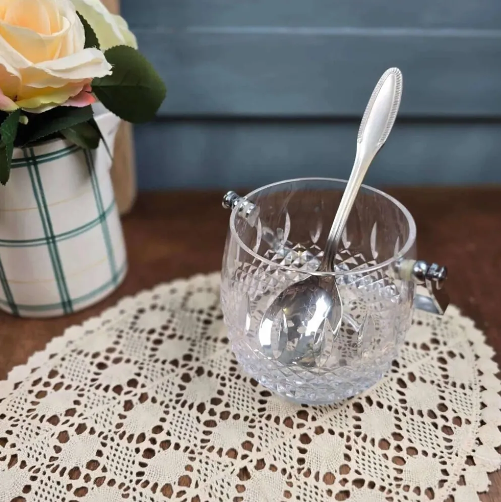Seau à glace Bayel Cristal France avec cuillère Jean Couzon