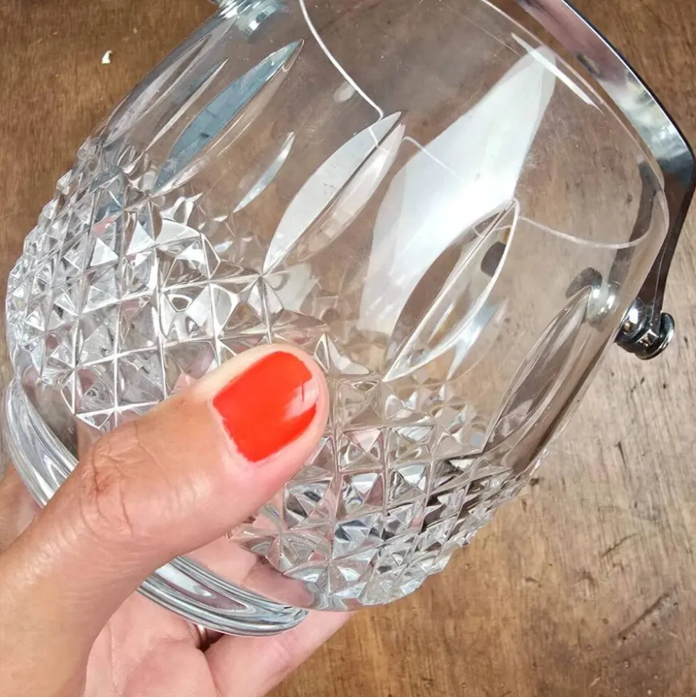 Seau à glace Bayel Cristal France avec cuillère Jean Couzon