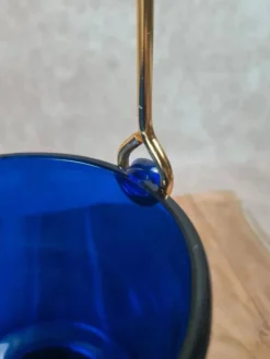 Seau à glace bleu cobalt – style Holmegaard / design scandinave 60–70