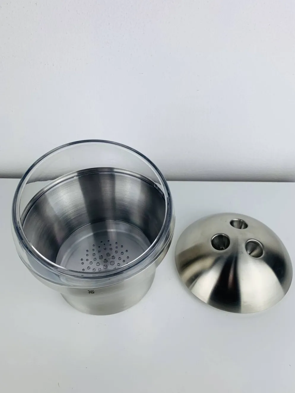 Seau à glace boule de bowling inox par WMF Cromargan