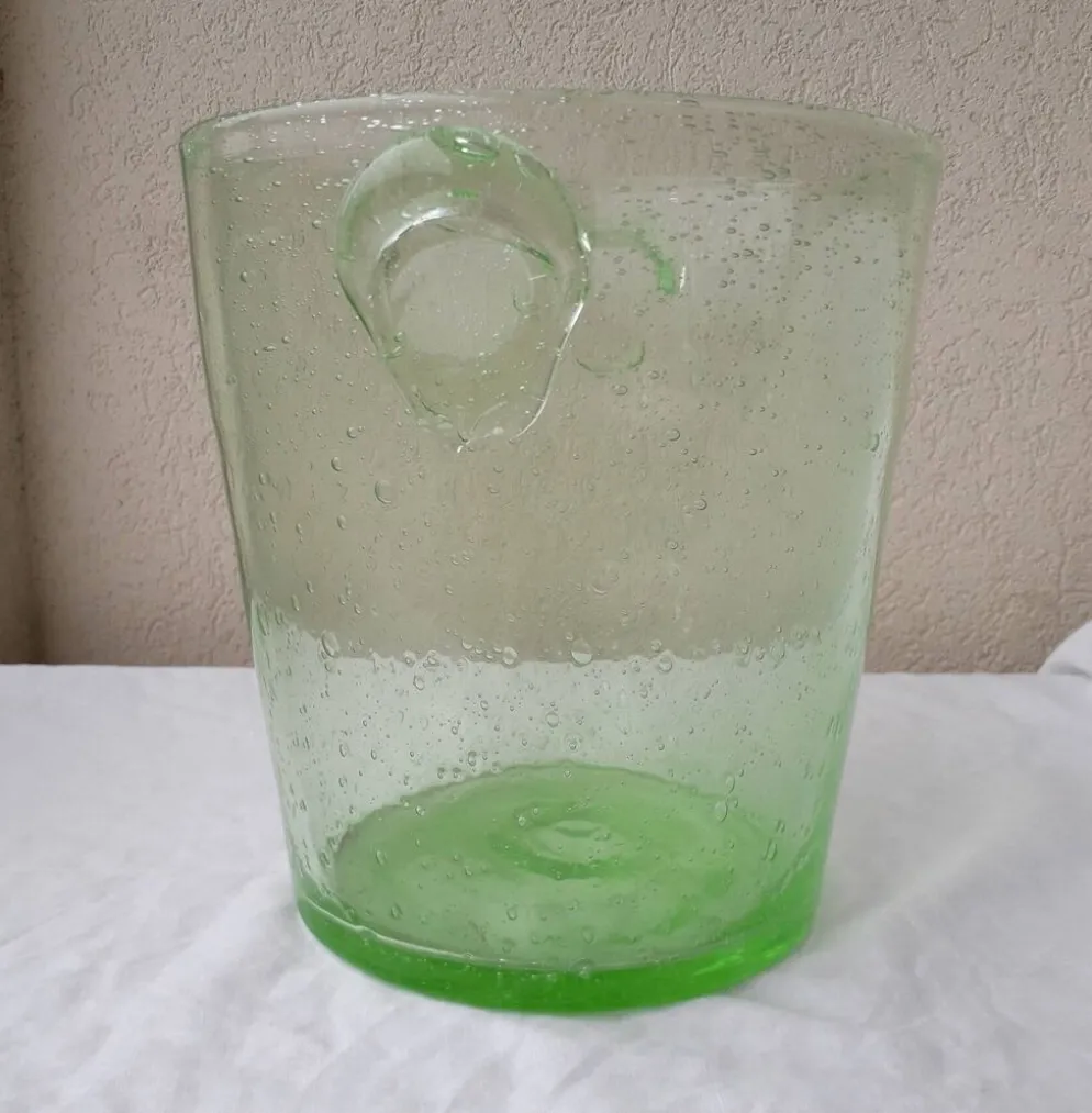 Seau à glace à champagne en verre bullé