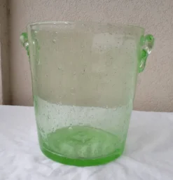 Seau à glace à champagne en verre bullé