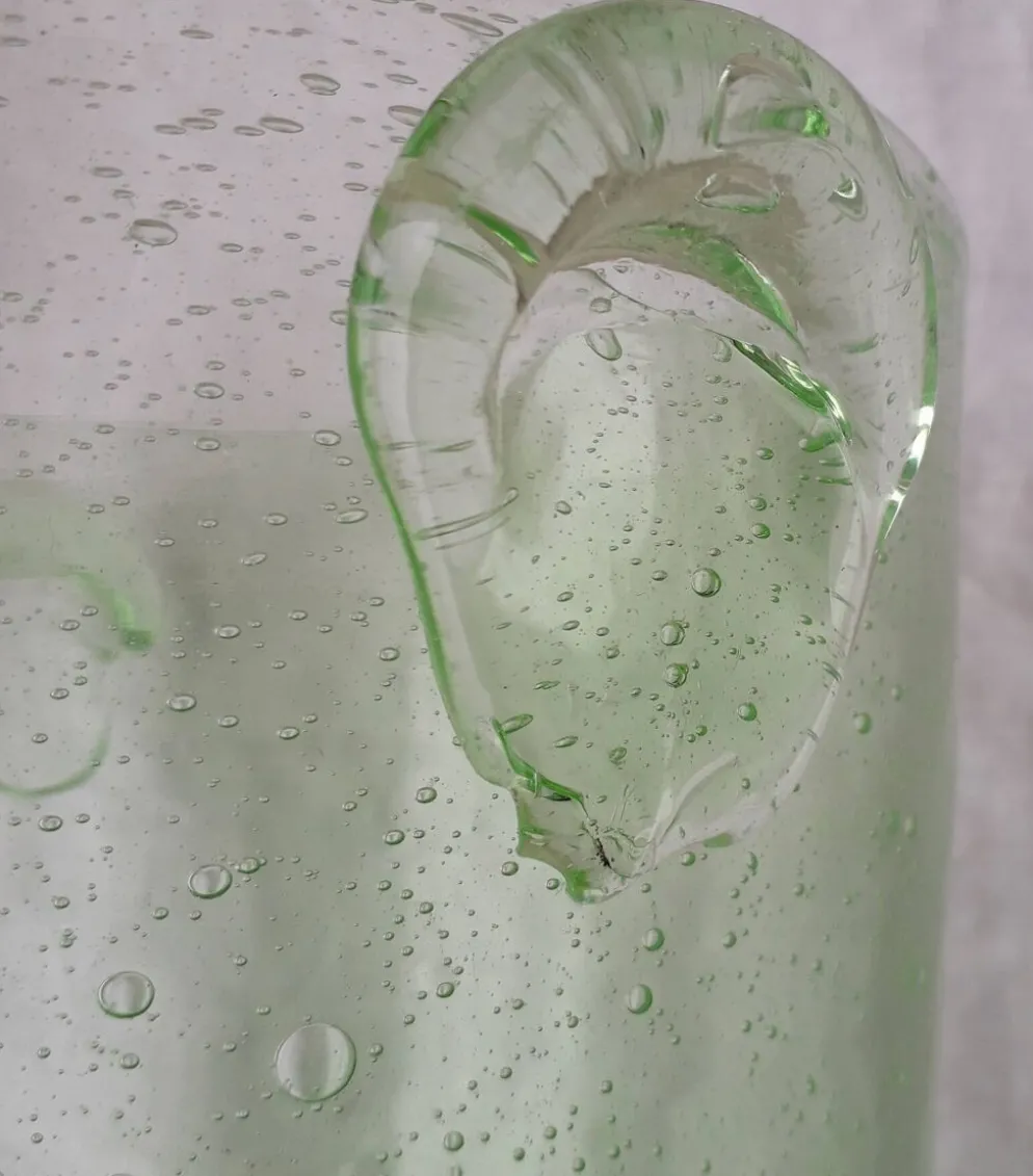 Seau à glace à champagne en verre bullé