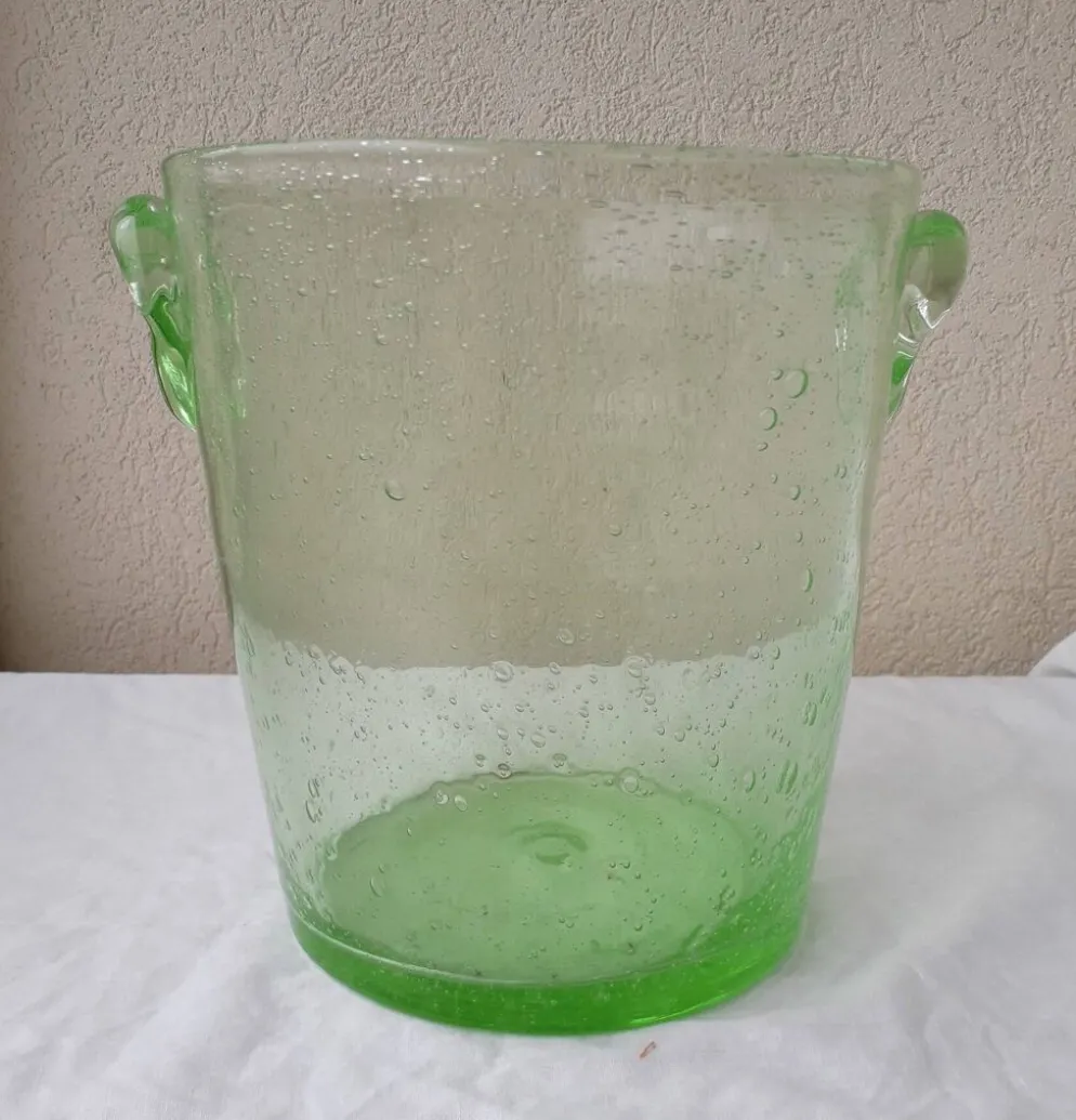 Seau à glace à champagne en verre bullé
