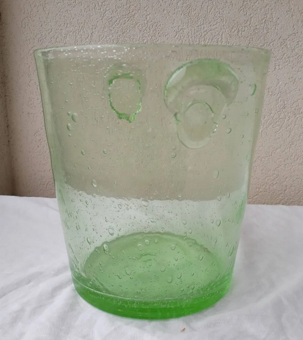 Seau à glace à champagne en verre bullé