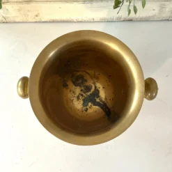 Seau à glace Cloisonné, vintage français en émail pêche avec motif floral de faisan.