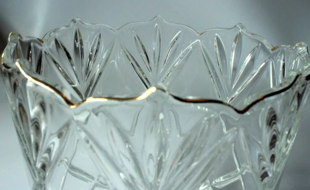Seau à glace des années 1930 - en verre cristal lourd.