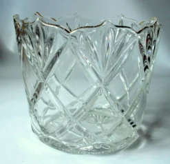 Seau à glace des années 1930 - en verre cristal lourd.
