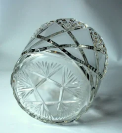 Seau à glace des années 1930 - en verre cristal lourd.